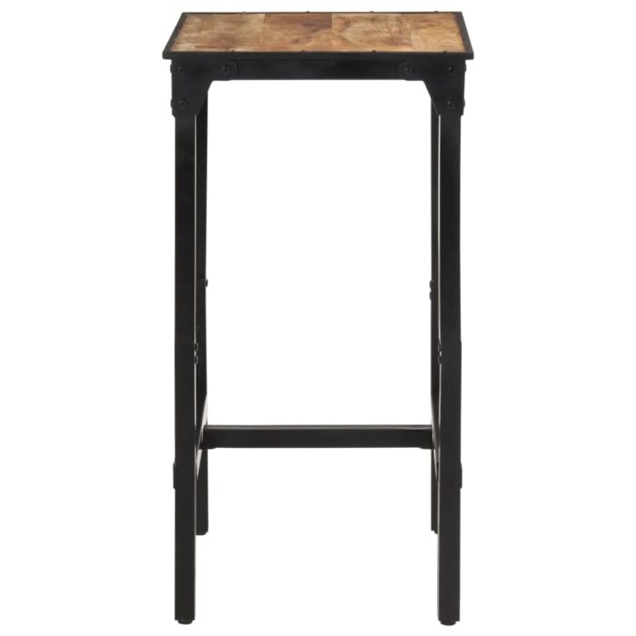 Ensemble de bar 3 pcs bois de manguier brut massif et métal – Image 7