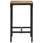 Ensemble de bar 3 pcs bois de manguier brut massif et métal – Image 8