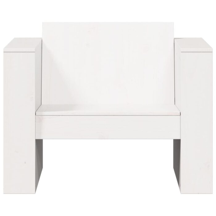 Canapé de jardin blanc 79x60x62 cm bois de pin massif – Image 2
