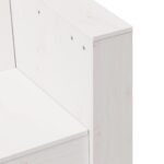 Canapé de jardin 2 places blanc 134x60x62 cm bois de pin massif – Image 5