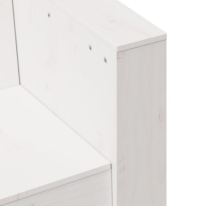 Canapé de jardin 2 places blanc 134x60x62 cm bois de pin massif – Image 5