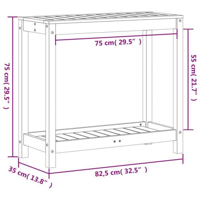 Table de rempotage et étagère 82,5x35x75cm bois massif douglas – Image 8