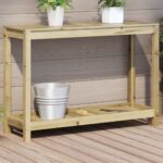 Table de rempotage avec étagère 108x35x75 cm bois pin imprégné