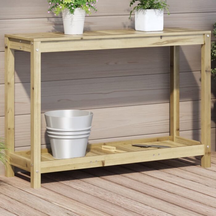 Table de rempotage avec étagère 108x35x75 cm bois pin imprégné – Image 1
