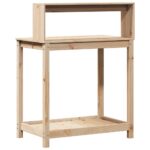 Table de rempotage et étagères 82,5x50x109,5 cm bois massif pin – Image 5