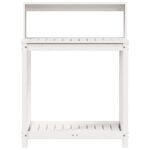 Table de rempotage avec étagères blanc bois massif de pin – Image 3