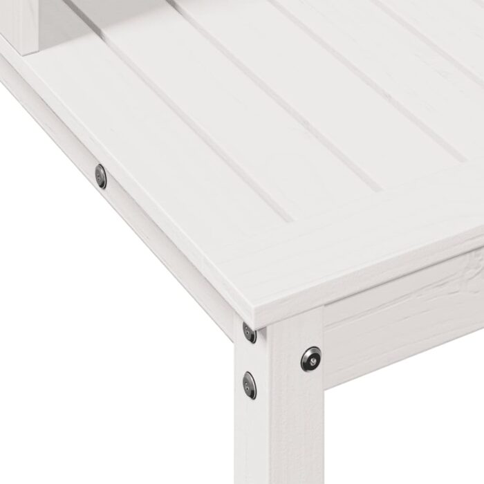 Table de rempotage avec étagères blanc bois massif de pin – Image 6