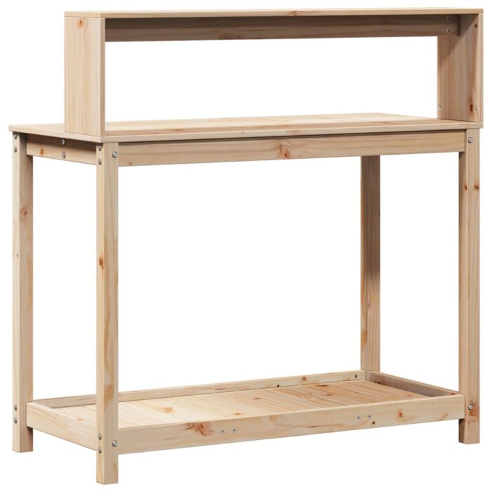 Table de rempotage et étagères 108x50x109,5 cm bois massif pin – Image 5