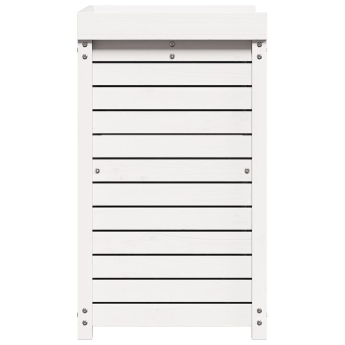 Table de rempotage avec étagères blanc bois massif de pin – Image 4