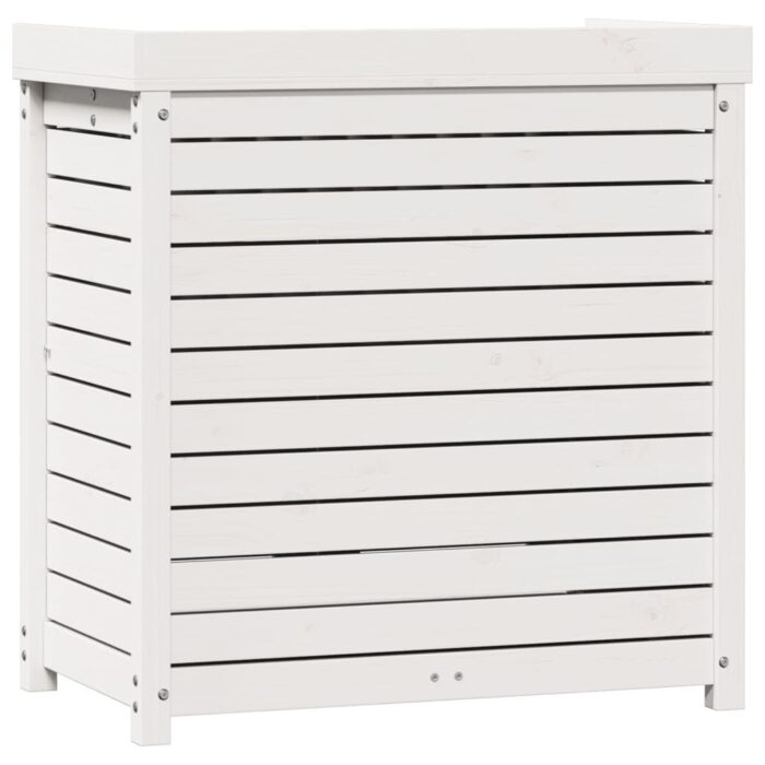 Table de rempotage avec étagères blanc bois massif de pin – Image 5