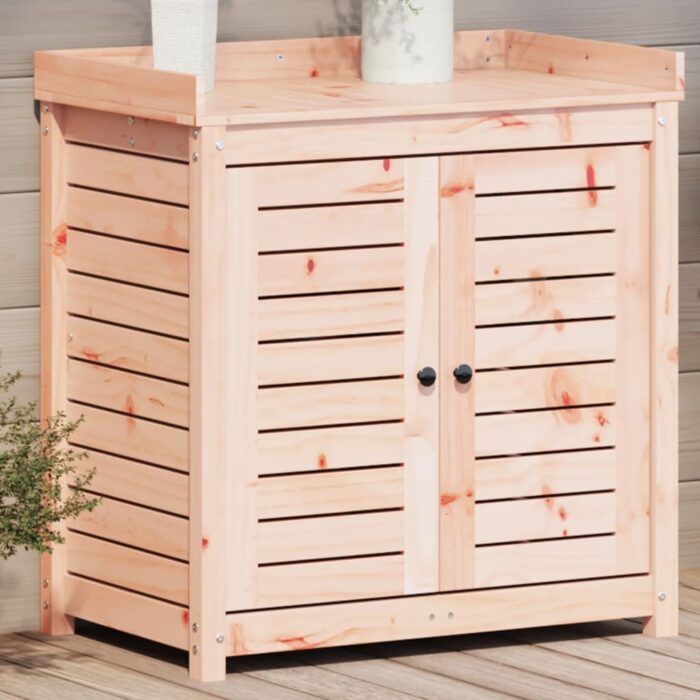 Table de rempotage avec étagères bois massif de douglas – Image 1