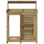 Table de rempotage avec étagères bois de pin imprégné – Image 3