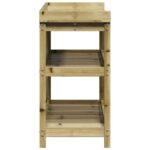 Table de rempotage avec étagères 108x45x86,5 cm bois massif pin – Image 4