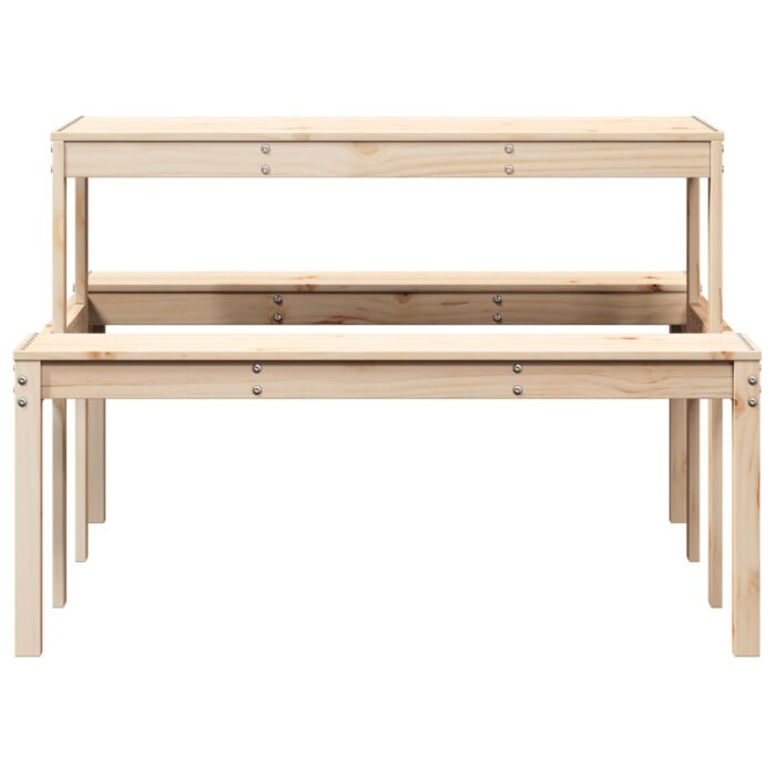 Table de pique-nique 110x134x75 cm bois massif de pin – Image 2