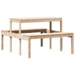 Table de pique-nique 110x134x75 cm bois massif de pin – Image 4