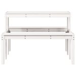 Table de pique-nique blanc 110x134x75 cm bois massif de pin – Image 2