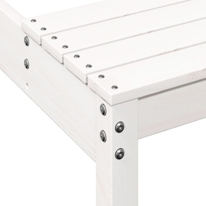 Table de pique-nique blanc 110x134x75 cm bois massif de pin – Image 5