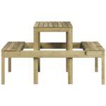Table de pique-nique 110x134x75 cm bois de pin imprégné – Image 3