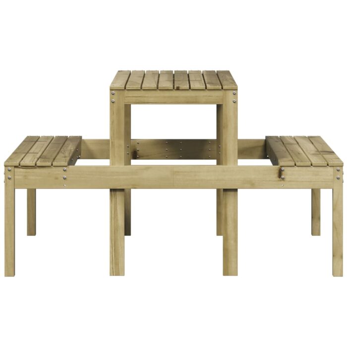 Table de pique-nique 110x134x75 cm bois de pin imprégné – Image 3