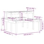 Table de pique-nique 110x134x75 cm bois de pin imprégné – Image 7