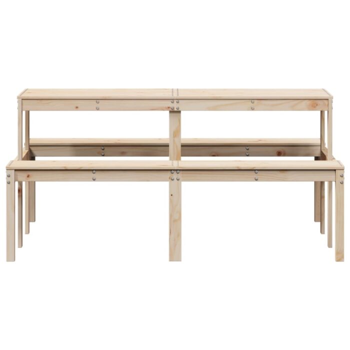 Table de pique-nique 160x134x75 cm bois massif de pin – Image 2