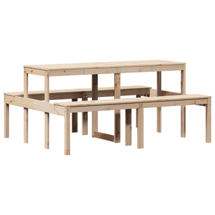 Table de pique-nique 160x134x75 cm bois massif de pin – Image 4