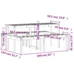 Table de pique-nique 160x134x75 cm bois massif de pin – Image 7