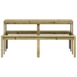 Table de pique-nique 160x134x75 cm bois de pin imprégné – Image 2