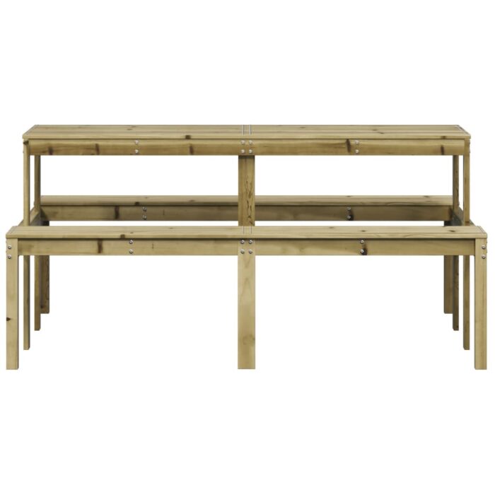 Table de pique-nique 160x134x75 cm bois de pin imprégné – Image 2