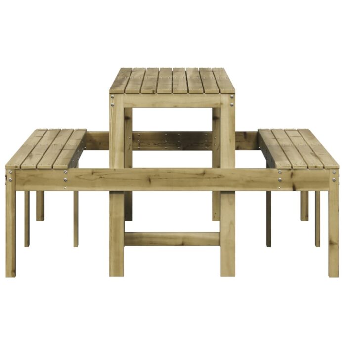 Table de pique-nique 160x134x75 cm bois de pin imprégné – Image 3