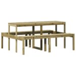 Table de pique-nique 160x134x75 cm bois de pin imprégné – Image 4