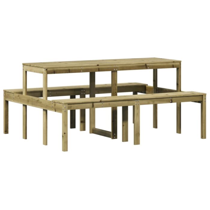 Table de pique-nique 160x134x75 cm bois de pin imprégné – Image 4