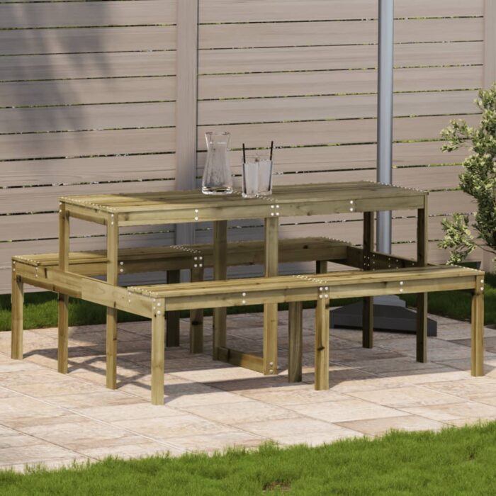 VXL8721012456983_m_en_hd_1.jpg Table de pique-nique 160x134x75 cm bois de pin imprégné – Image 1
