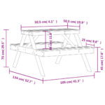 Table de pique-nique 105x134x75 cm bois massif de douglas – Image 7