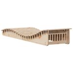 Chaises longues lot de 2 205x60x31,5cm bois massif de pin – Image 5