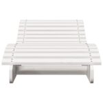 Chaise longue blanc 205x60x31,5 cm bois massif de pin – Image 2