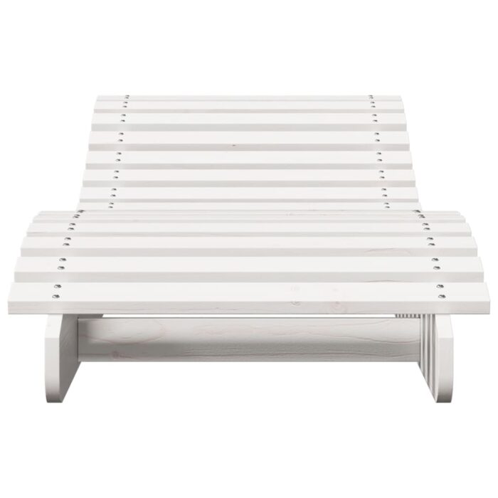 Chaise longue blanc 205x60x31,5 cm bois massif de pin – Image 2