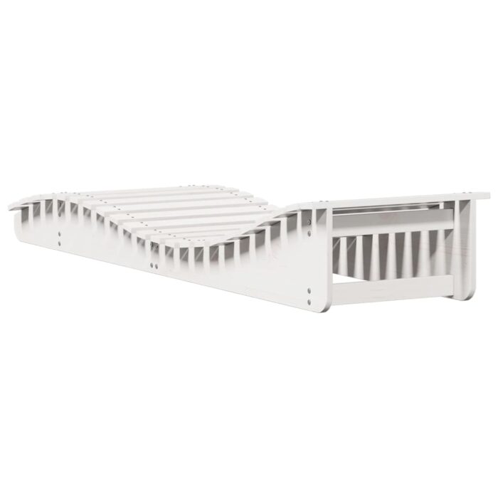Chaise longue blanc 205x60x31,5 cm bois massif de pin – Image 4