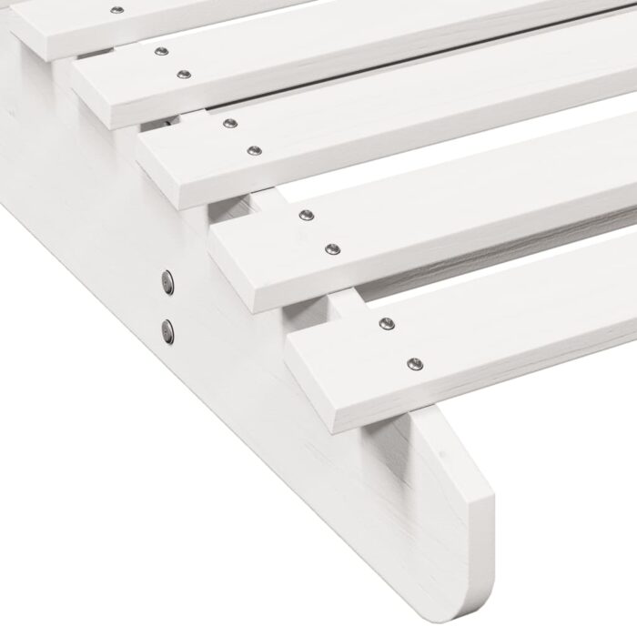 Chaise longue blanc 205x60x31,5 cm bois massif de pin – Image 5