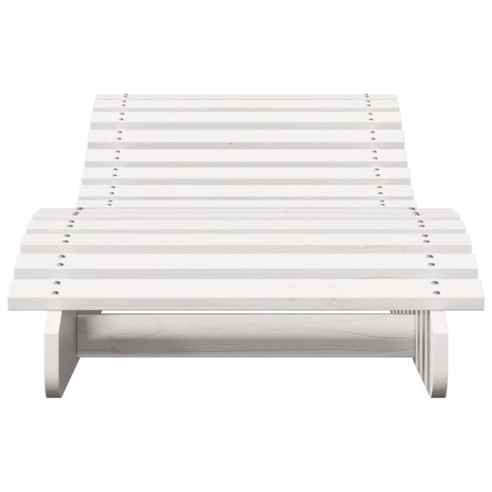Chaises longues lot de 2 blanc 205x60x31,5cm bois massif de pin – Image 3