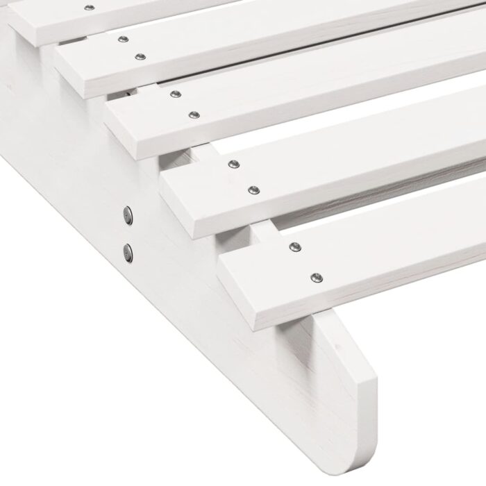 Chaises longues lot de 2 blanc 205x60x31,5cm bois massif de pin – Image 6