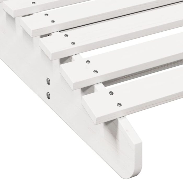 Chaise longue blanc 205x70x31,5 cm bois massif de pin – Image 5