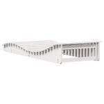 Chaise longue blanc 205x80x31,5 cm bois massif de pin – Image 4