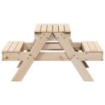 Table de pique-nique avec bac à sable pour enfants pin massif – Image 4