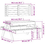Table de pique-nique avec bac à sable pour enfants pin massif – Image 9
