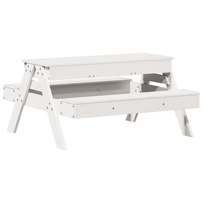 Table de pique-nique avec bac à sable pour enfants pin massif – Image 5