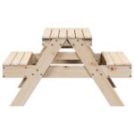 Table de pique-nique pour enfants 88x97x52cm bois massif de pin – Image 3