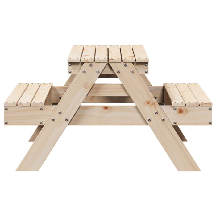 Table de pique-nique pour enfants 88x97x52cm bois massif de pin – Image 3