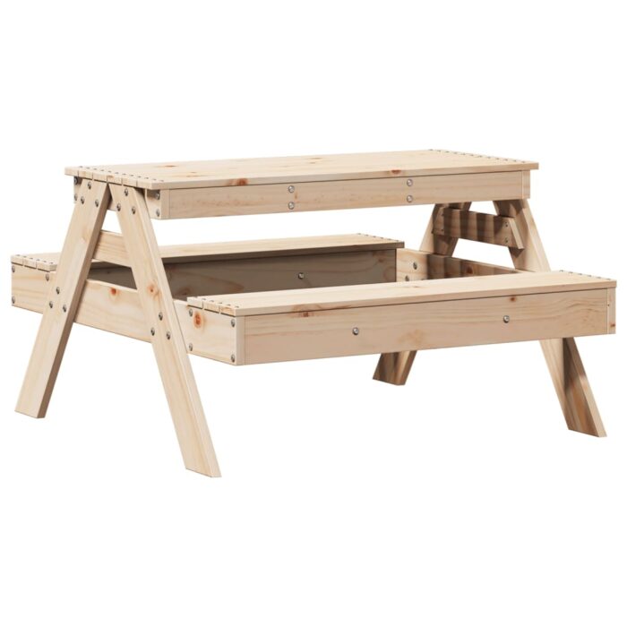 Table de pique-nique pour enfants 88x97x52cm bois massif de pin – Image 4
