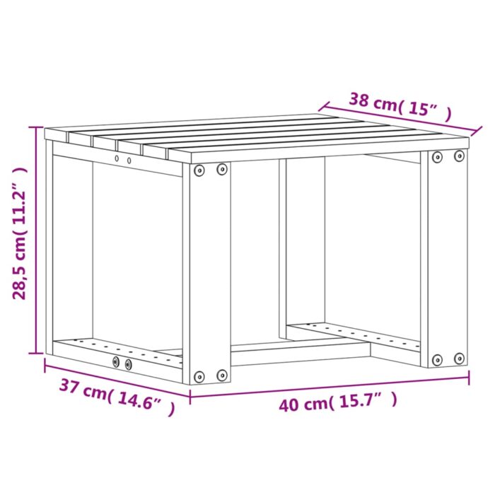 Salon de jardin 3 pcs bois de pin imprégné – Image 9